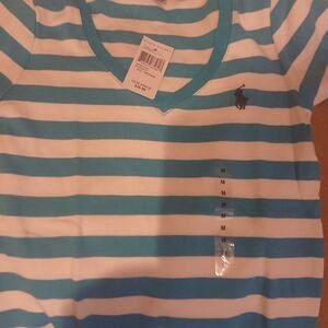 Ralph Lauren Women  Blue Striped Shirt  Size M